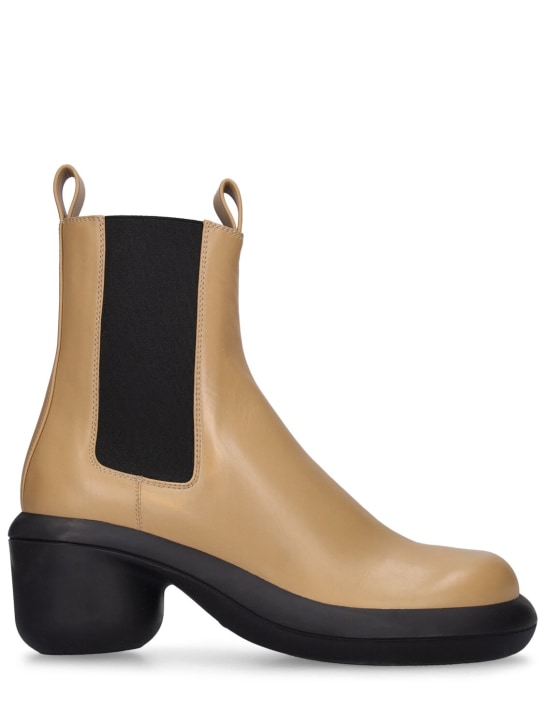 Jil Sander: 40mm Leather ankle boots - Camel - women_0 | Luisa Via Roma