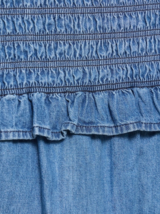 Marant Etoile: Dorela cotton denim mini skirt - Light Blue - women_1 | Luisa Via Roma