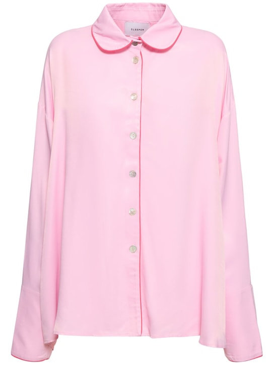 Sleeper: Pastelle viscose oversize shirt - Pink - women_0 | Luisa Via Roma