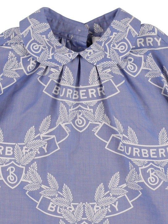 Burberry: Chemise en popeline de coton manches bouffantes - Bleu Clair - kids-girls_1 | Luisa Via Roma