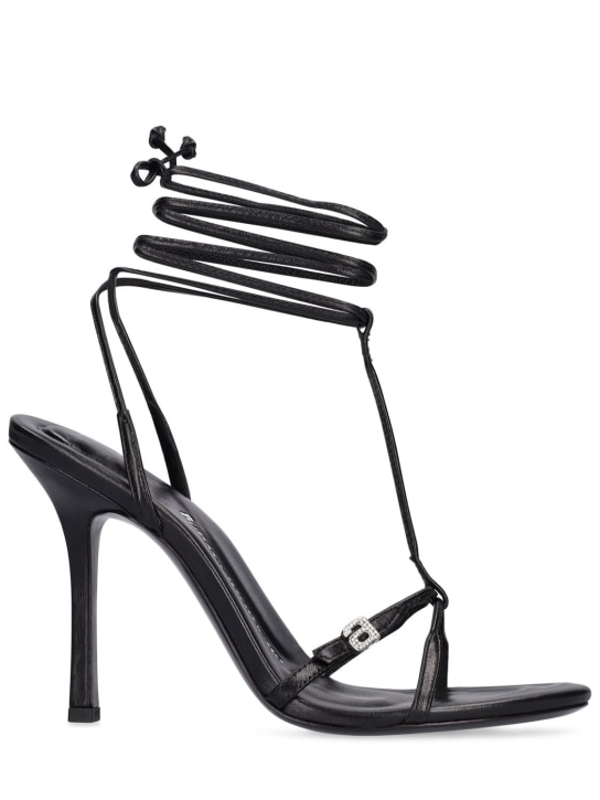 Alexander Wang: 105mm Lucienne leather thong sandals - Black - women_0 | Luisa Via Roma