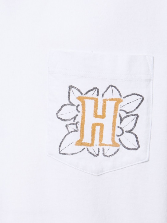 Honor the Gift: T-shirt en jersey avec poche fleurie B-Summer - Blanc - men_1 | Luisa Via Roma
