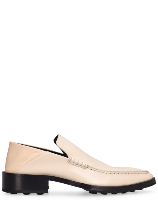 Jil Sander: 20mm Leather loafers - Beige - women_0 | Luisa Via Roma
