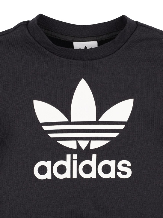 adidas Originals: Cotton blend sweatshirt & sweatpants - Black/White - kids-boys_1 | Luisa Via Roma