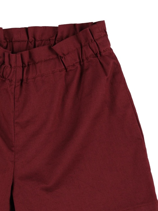 Bonpoint: Shorts in denim di cotone stretch - Bordeaux - kids-girls_1 | Luisa Via Roma