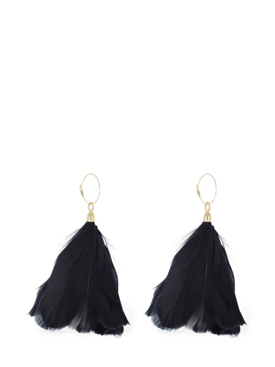 Jil Sander: Fickle 1 pendant earrings - Black/Gold - women_1 | Luisa Via Roma