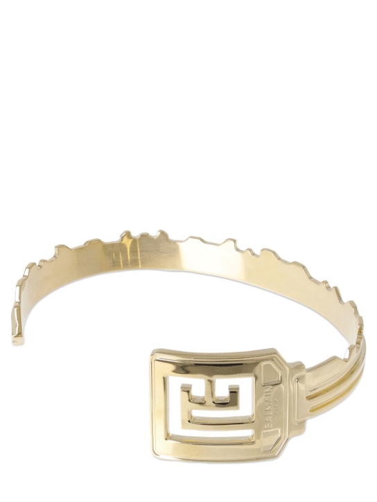 Balmain: Key cuff bracelet - Gold - men_0 | Luisa Via Roma