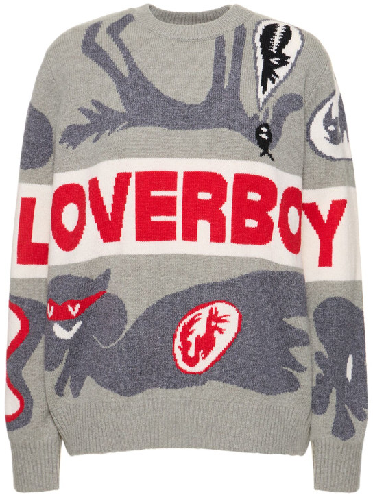 Charles Jeffrey LOVERBOY: Pull-over à logo Loverboy - Gris/Multicolore - women_0 | Luisa Via Roma