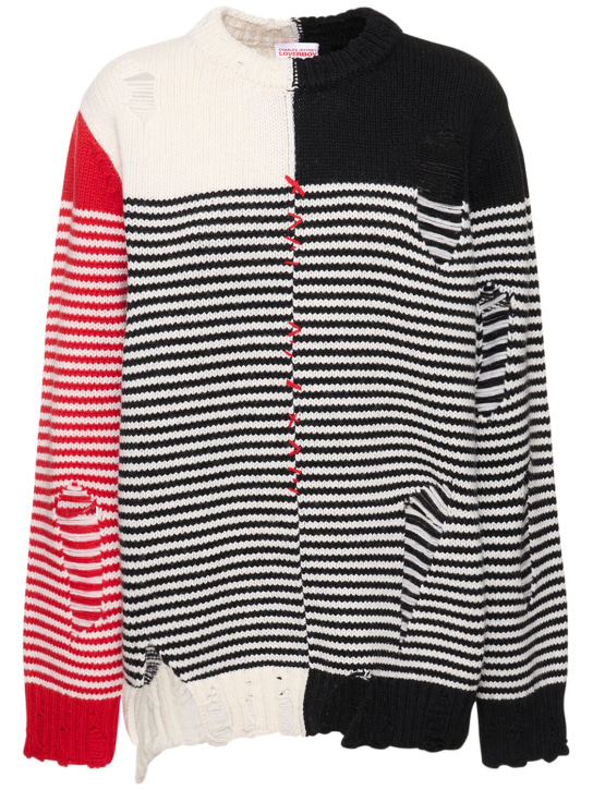 Charles Jeffrey LOVERBOY: Mega Shred sweater - Black/Red/White - women_0 | Luisa Via Roma