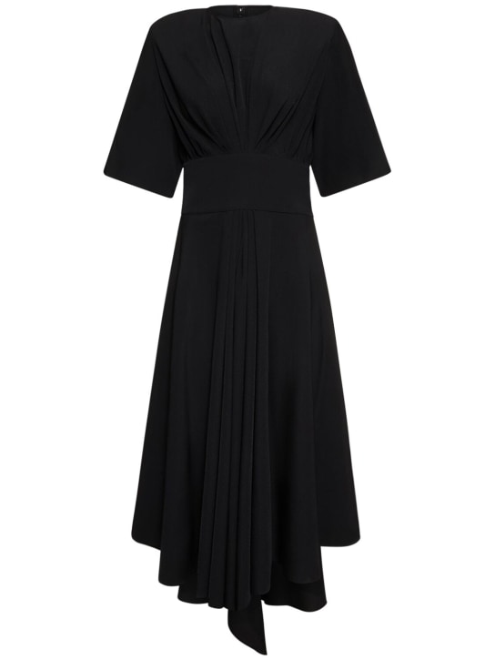 Alexandre Vauthier: Shiny jersey midi dress - Black - women_0 | Luisa Via Roma