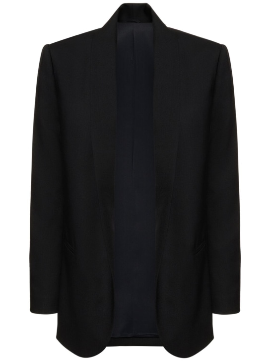 Brunello Cucinelli: Wool crepe single breast jacket - Black - women_0 | Luisa Via Roma