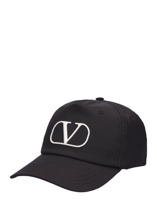 Valentino Garavani: Vlogo signature hat - Black/Beige - men_1 | Luisa Via Roma