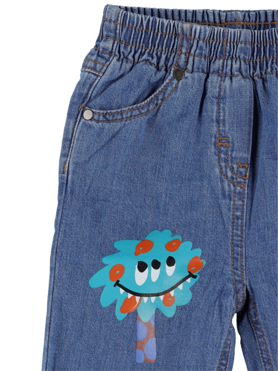 Stella Mccartney Kids: Monster print cotton denim jeans - Denim - kids-boys_1 | Luisa Via Roma