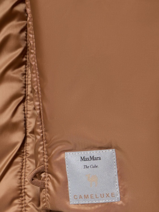 Max Mara: Greenh tech hooded puffer jacket - Caramel - women_1 | Luisa Via Roma
