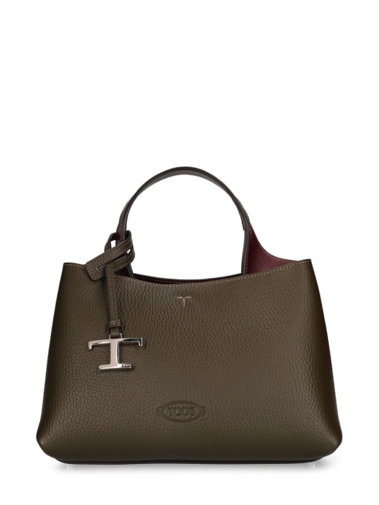 Tod's: Micro Apa top handle leather bag - Ardesia - women_0 | Luisa Via Roma