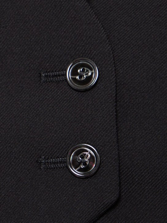 Blumarine: Wool crepe cropped vest w/ buttons - Black - women_1 | Luisa Via Roma