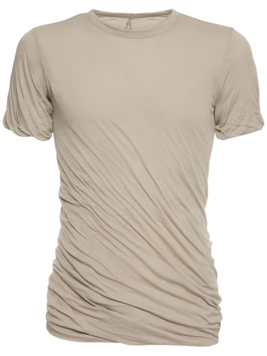 Rick Owens: Double short sleeved t-shirt - Perle - men_0 | Luisa Via Roma