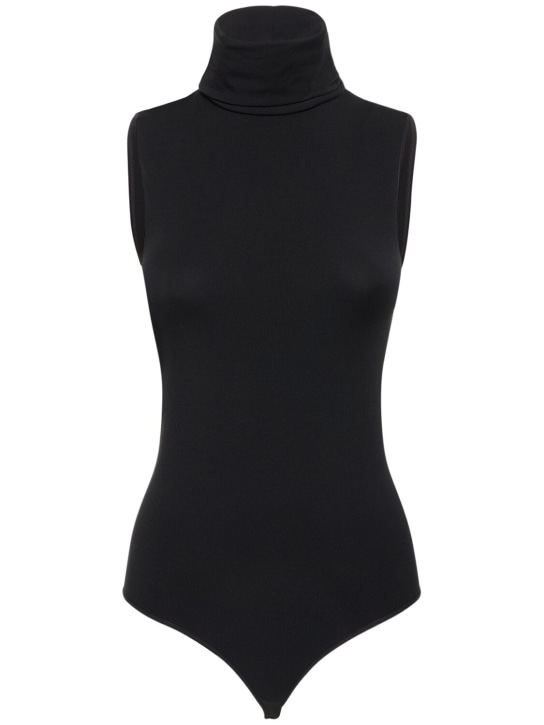 Wolford: Stretch jersey string bodysuit - Black - women_0 | Luisa Via Roma