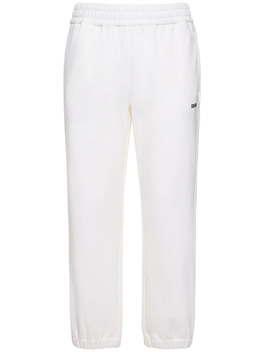 Zegna: Pantalon de survêtement en coton - Blanc - men_0 | Luisa Via Roma