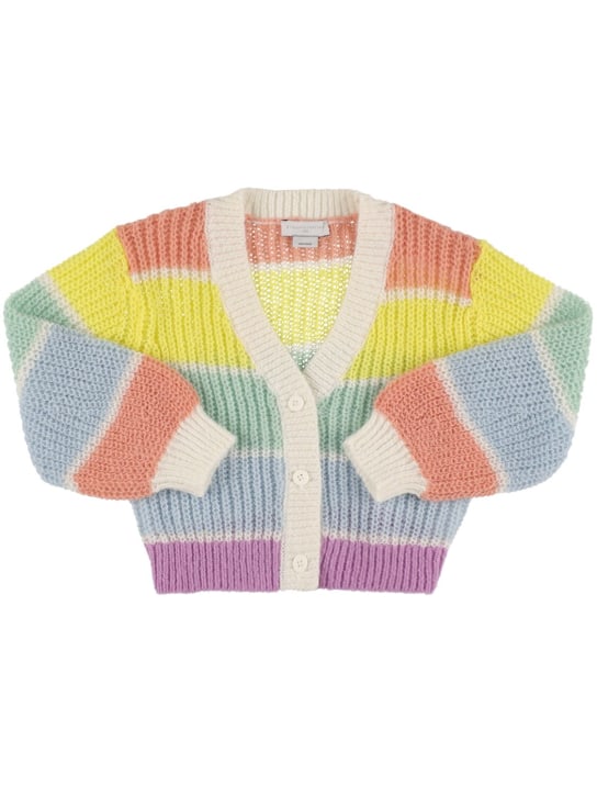 Stella Mccartney Kids: Striped recycled poly knit cardigan - Multicolor - kids-girls_0 | Luisa Via Roma
