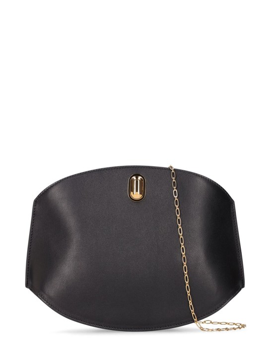Savette: Tondo Chain leather shoulder bag - Black - women_0 | Luisa Via Roma