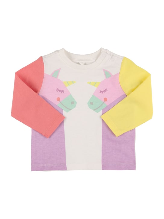 Stella Mccartney Kids: Chemise en jersey de coton biologique imprimé - Multicolore - kids-girls_0 | Luisa Via Roma