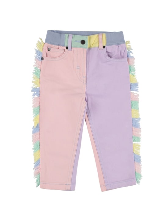 Stella Mccartney Kids: Pantalon en denim de coton biologique color-block - Multicolore - kids-girls_0 | Luisa Via Roma