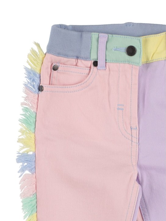 Stella Mccartney Kids: Pantalon en denim de coton biologique color-block - Multicolore - kids-girls_1 | Luisa Via Roma