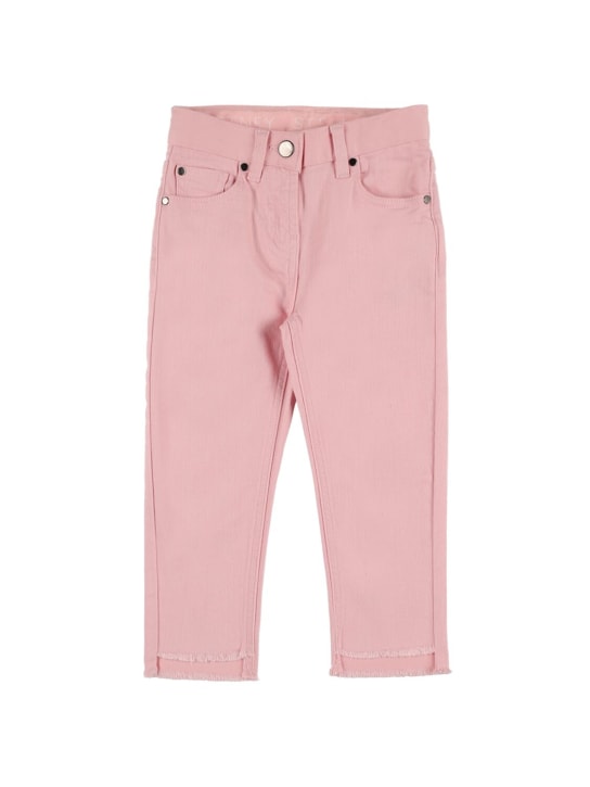 Stella Mccartney Kids: Stretch organic cotton blend jeans - Pink - kids-girls_0 | Luisa Via Roma