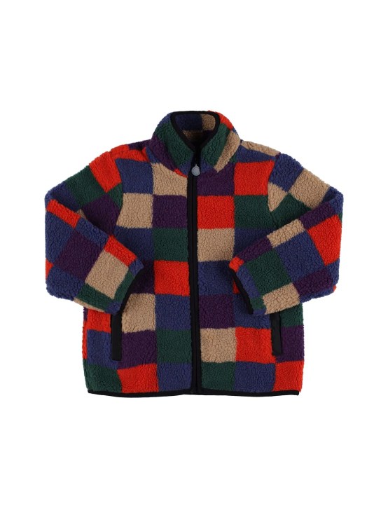Stella Mccartney Kids: Checked recycled tech fleece jacket - Multicolor - kids-boys_0 | Luisa Via Roma
