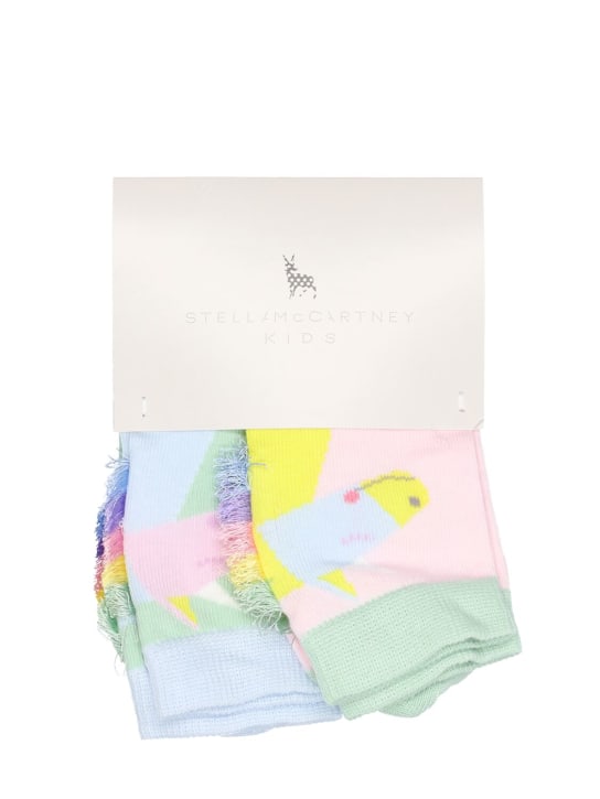 Stella Mccartney Kids: 2 paires de chaussettes en coton bio imprimé - Multicolore - kids-girls_0 | Luisa Via Roma