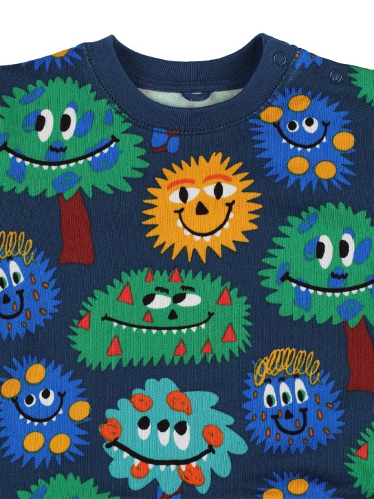 Stella Mccartney Kids: Monster print cotton sweatshirt - Multicolor - kids-boys_1 | Luisa Via Roma