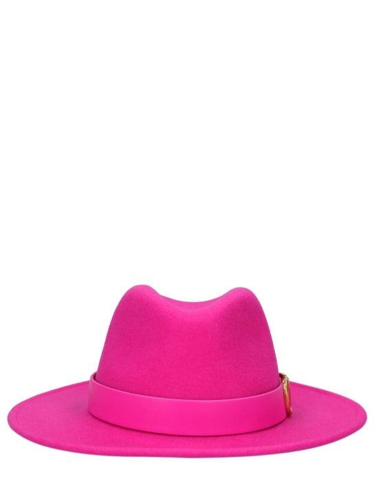 Valentino Garavani: V Logo Signature wool fedora hat - Pp Pink - women_0 | Luisa Via Roma
