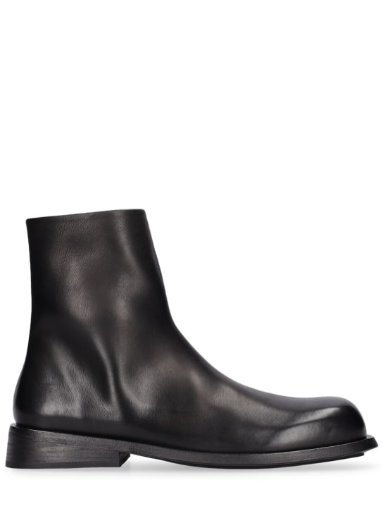 Marsell: 25mm Tello leather boots - Black - men_0 | Luisa Via Roma