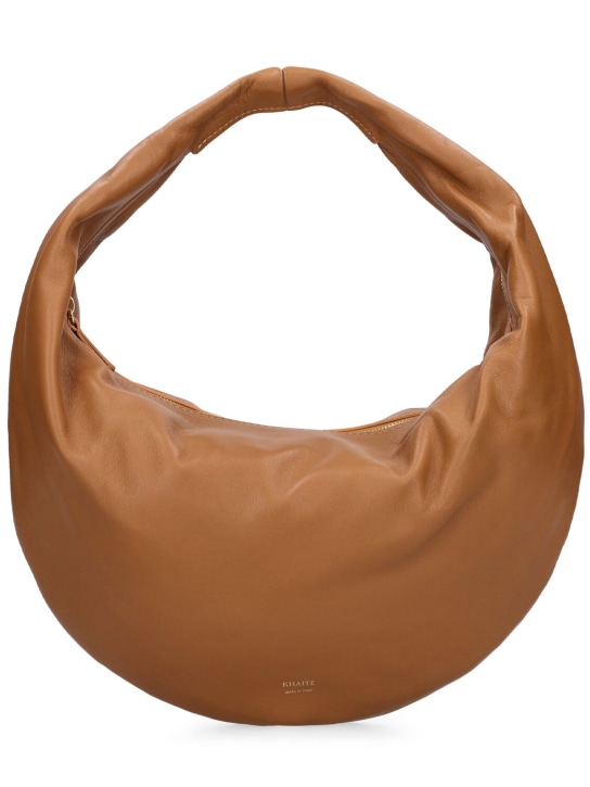 Khaite: Medium Olivia leather hobo bag - Nougat - women_0 | Luisa Via Roma