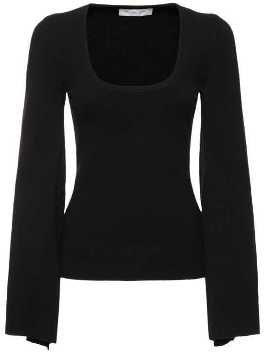 Michael Kors Collection: Knit cashmere blend sweater - Black - women_0 | Luisa Via Roma