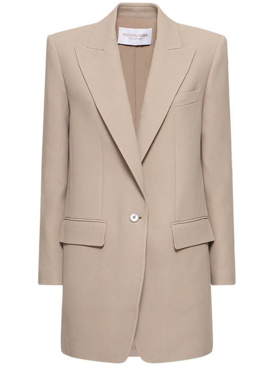 Michael Kors Collection: Blazer Darcy in crepe - Taupe - women_0 | Luisa Via Roma