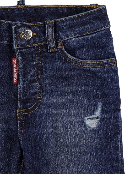 Dsquared2: Destroyed stretch cotton denim jeans - Denim - kids-girls_1 | Luisa Via Roma