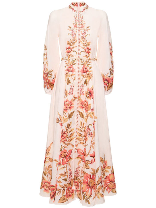 Zimmermann: Vacay Billow printed linen long dress - Multicolor - women_0 | Luisa Via Roma