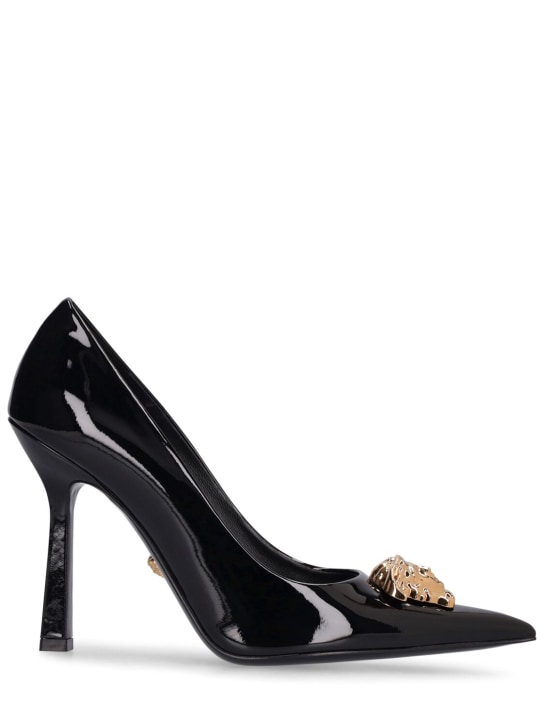 Versace: Zapatos de tacón de piel 105mm - Negro - women_0 | Luisa Via Roma