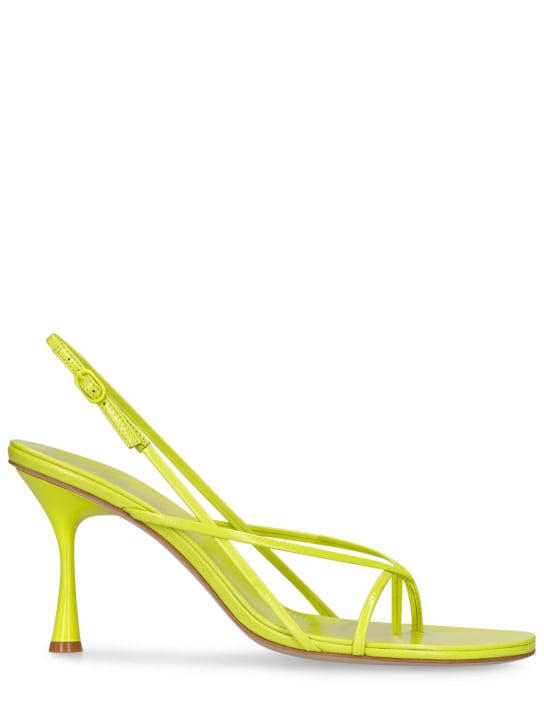 Studio Amelia: 90mm Wishbone leather sandals - Yellow - women_0 | Luisa Via Roma