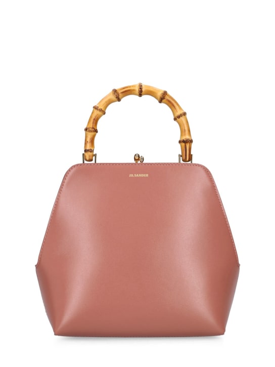 Jil Sander: Small Goji square frame leather bag - Cherrywood - women_0 | Luisa Via Roma