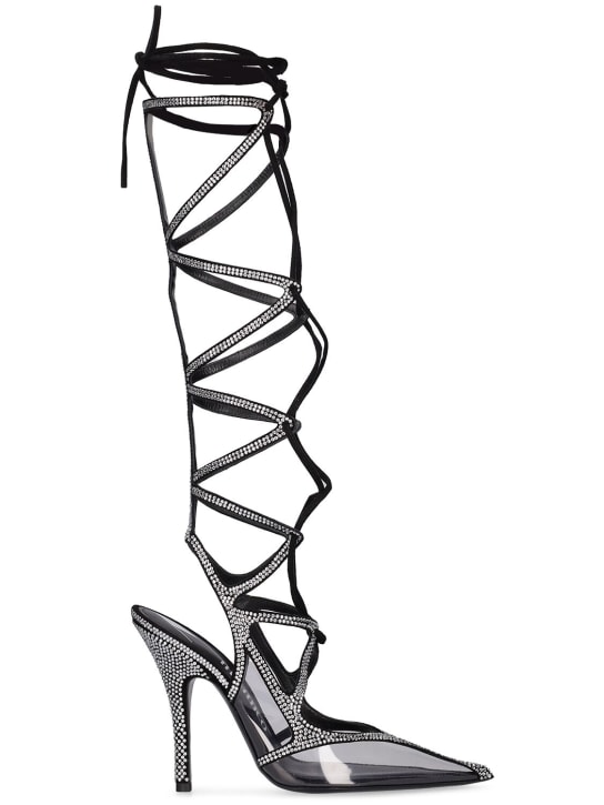 The Attico: 105mm Venus Chrome suede & PVC boots - Silver/Black - women_0 | Luisa Via Roma