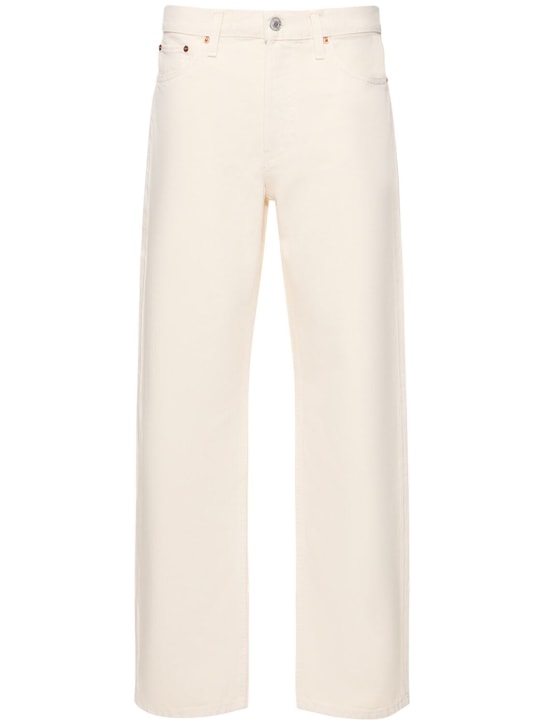 RE/DONE: Jeans dritti loose fit in cotone - Bianco - women_0 | Luisa Via Roma