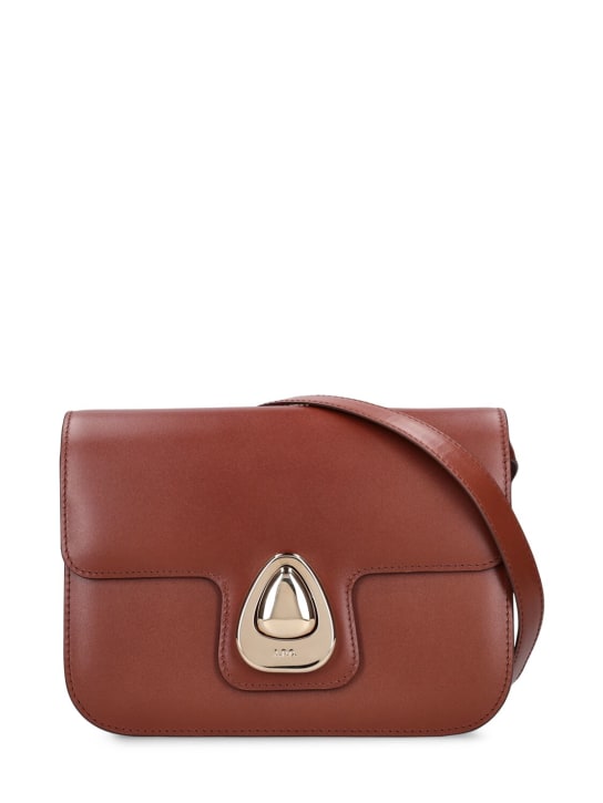 A.P.C.: Small Sac Astra leather shoulder bag - Cad Hazelnut - women_0 | Luisa Via Roma