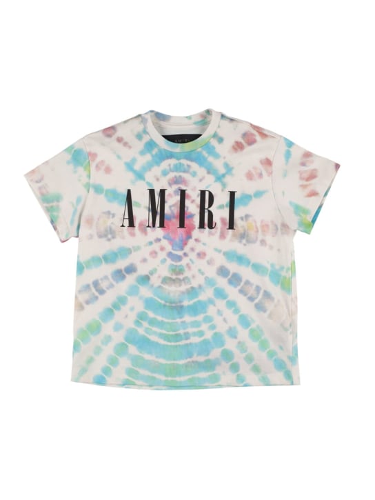 Amiri: T-shirt en jersey de coton imprimé logo tie & dye - Multicolore - kids-girls_0 | Luisa Via Roma