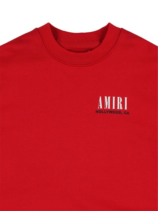Amiri: Sweat-shirt en coton imprimé logo - Rouge - kids-girls_1 | Luisa Via Roma