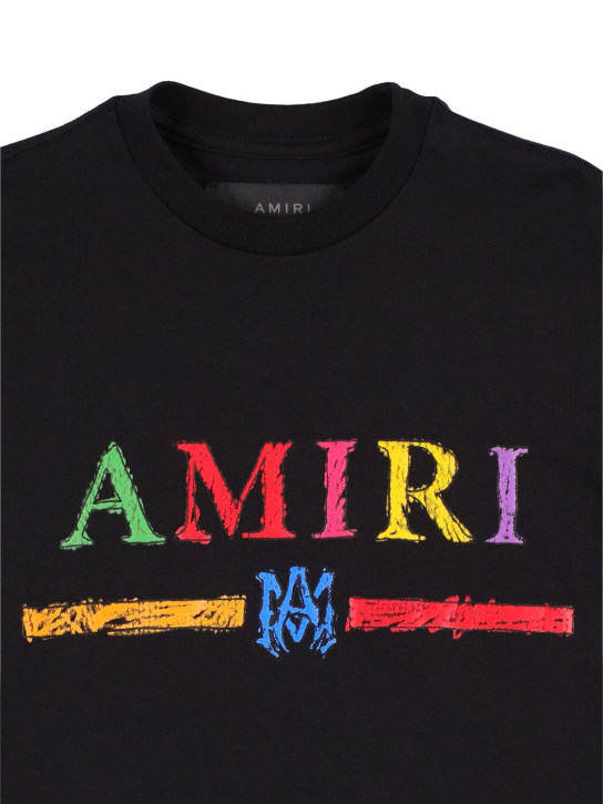 Amiri: T-shirt en jersey de coton à imprimé logo - kids-girls_1 | Luisa Via Roma