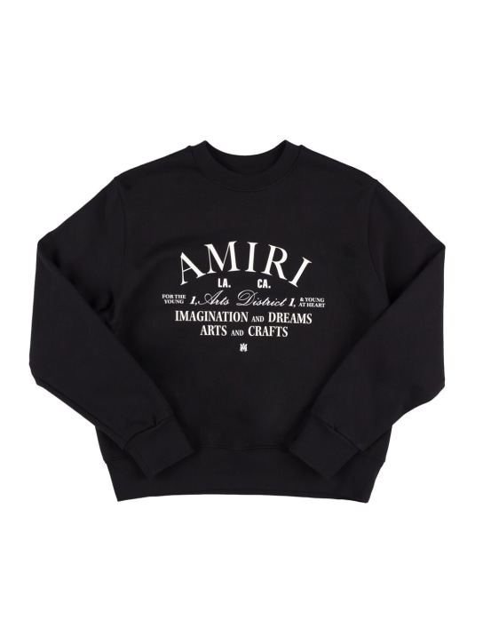Amiri: Logo print cotton sweatshirt - Black - kids-girls_0 | Luisa Via Roma