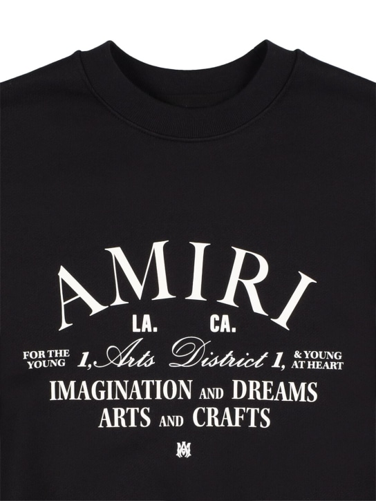 Amiri: Logo print cotton sweatshirt - Black - kids-girls_1 | Luisa Via Roma